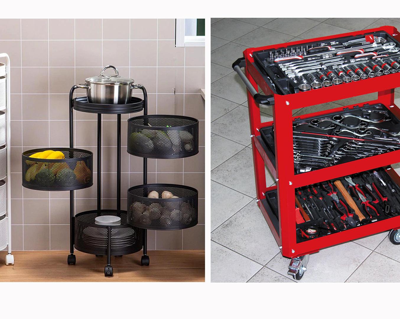 10 стеллажей и тележек для хранения по скидкам с Алиэкспресс